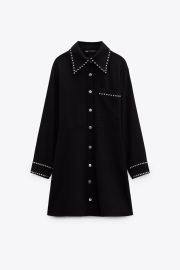 STUDDED SHIRT DRESS - Black United States at Zara